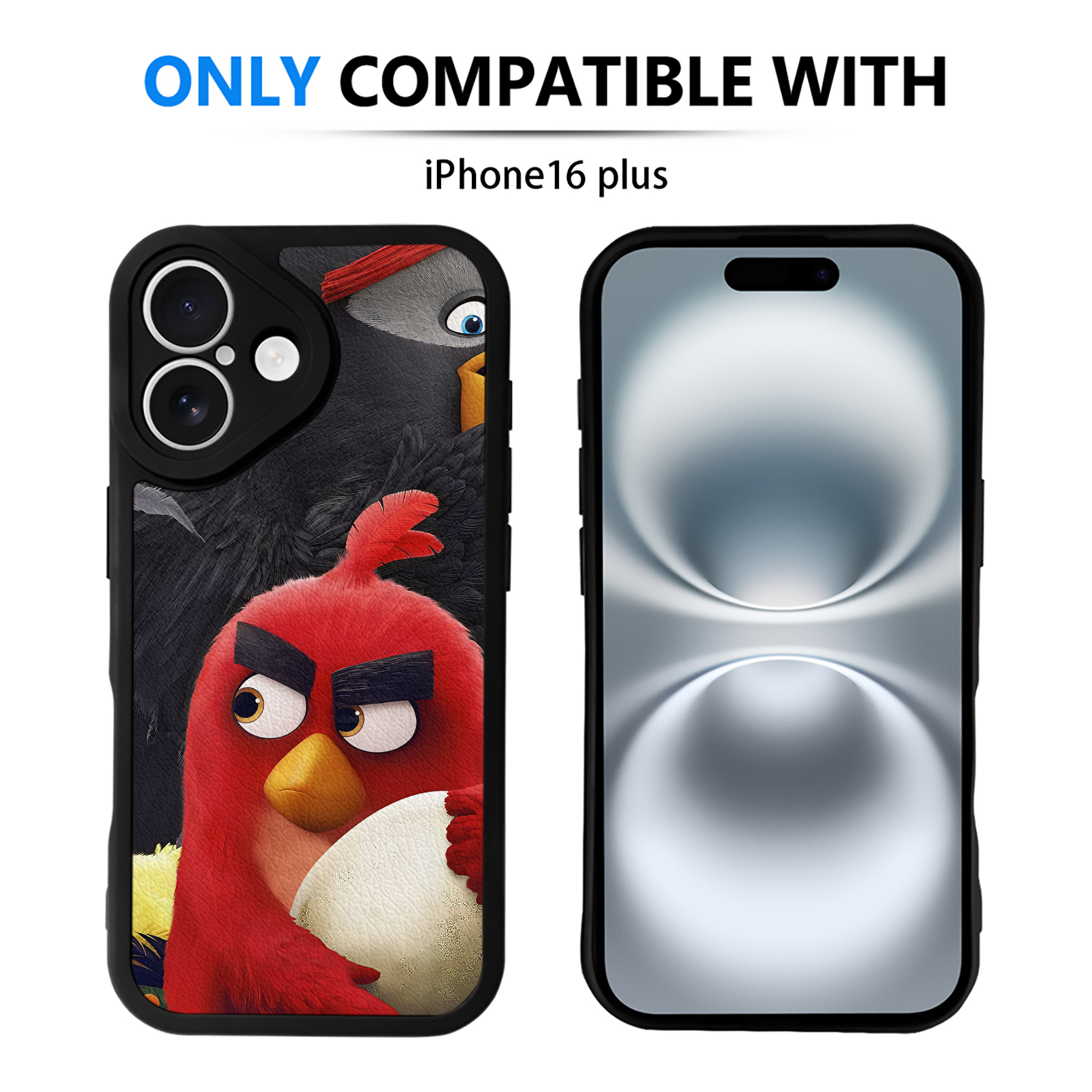 （画像用） Angry Birds アングリーバード 【iPhone 16シリーズ対応】シリコンスマホケース（レザー調） 材質：シリコン